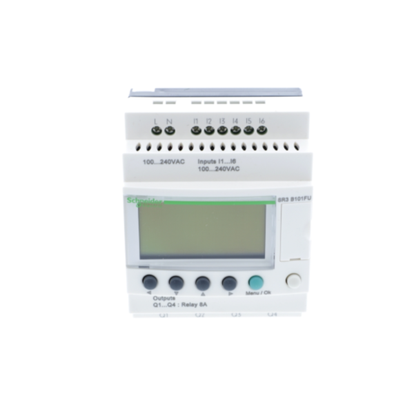 Relé inteligente modular Zelio Logic 100-240 V CA 6in 4out con reloj visor - SR3B101FU Schneider