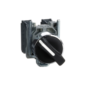 Selector metálico, 2 posiciones 22mm negro 1NA+1NC - XB4BD25 Schneider