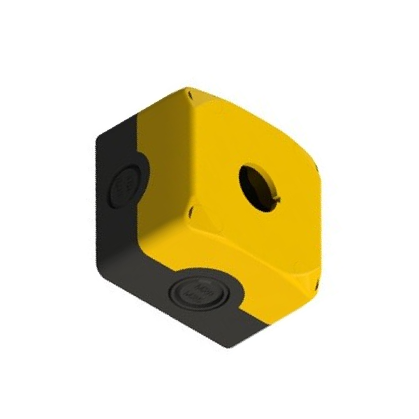 CAJA DE ESTACIÓN SQ1K – 1 HUECO Ø 22,5 MM (COLOR AMARILLO)