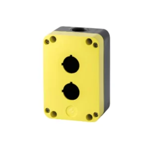 CAJA DE ESTACIÓN SQ2K – 2 HUECOS Ø 22 MM (AMARILLA)