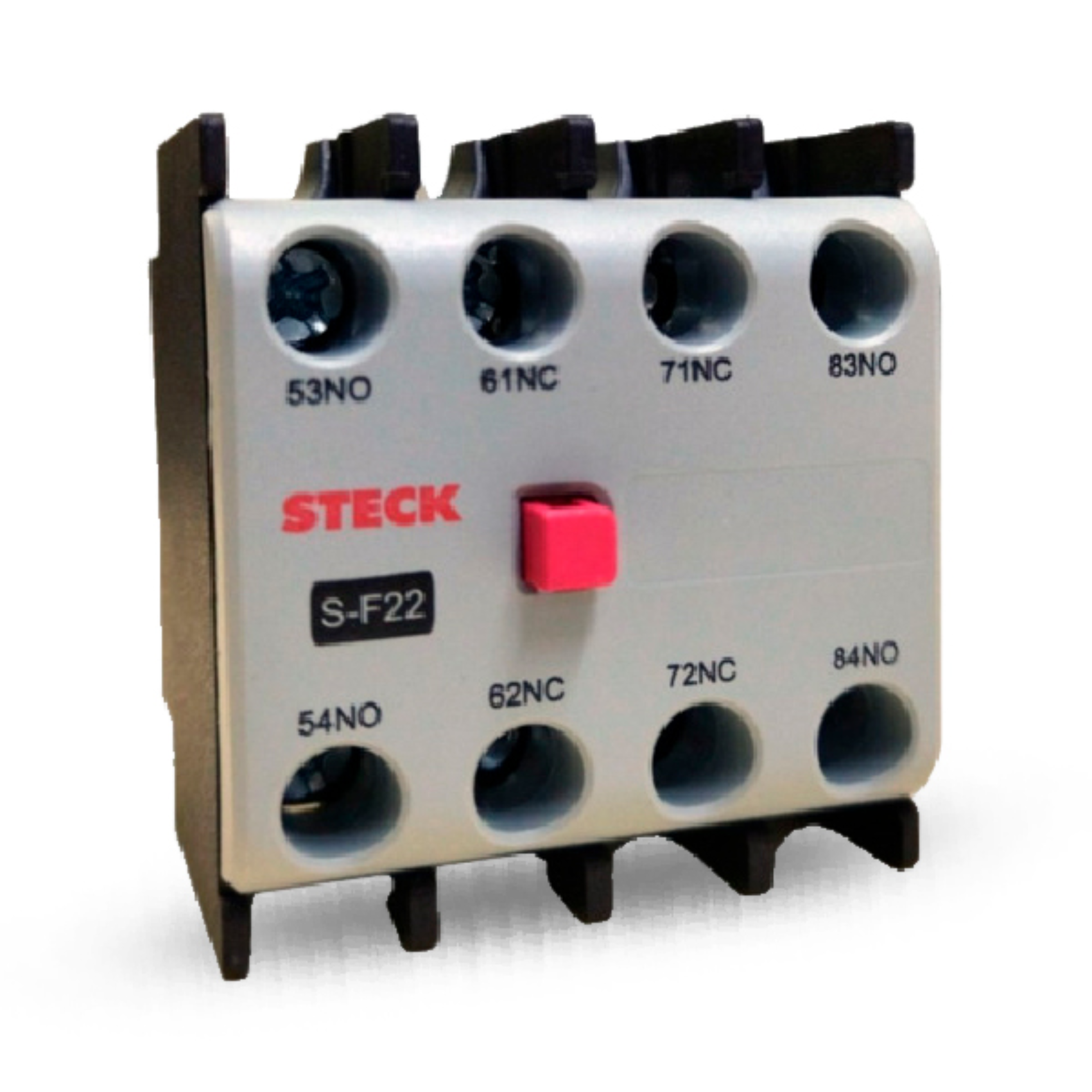 BLOQUE DE CONTACTO AUXILIAR STECK SF22 FRONTAL 2NA + 2NC PARA CONTACTOR SK1