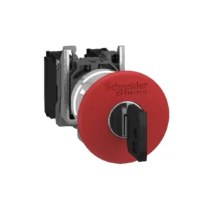 PULSADOR DE PARADA DE EMERGENCIA HARMONY XB4 ROJO Ø22MM CON LLAVE 1NC